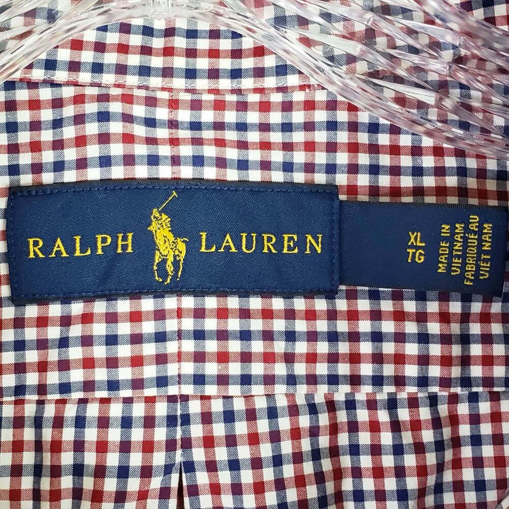 Polo Ralph Lauren Oxford Shirt Men’s Size XL LS Button Down Red Plaid Blue - Picture 6 of 9